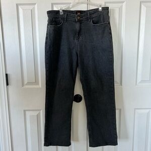 Lee’s Rider Loose High Waisted Denim Jeans in Charred Black Size 14 Medium
